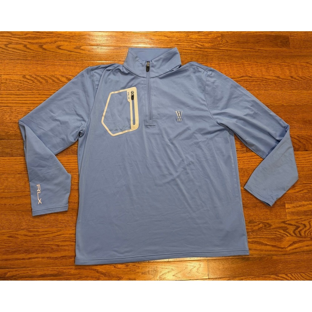 RLX Ralph Lauren Westchester Hills Golf 1/4 Zip Pullover‎ Shirt Mens Large Blue